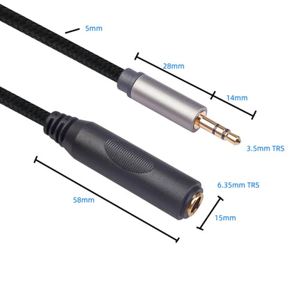 2 ชิ้น/แพ็ค 3662B-02-03 3.5 มม.ชาย 6.35 มม.สายสัญญาณเสียงหญิง