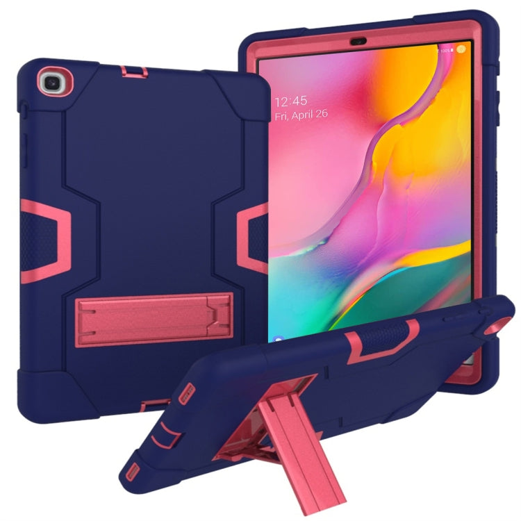 เคสซิลิโคนสีตัดกัน + PC พร้อมตัวยึด, For Galaxy Tab A 8.0 (2018) T387, For Galaxy Tab A 8.0 (2019) T290, For Galaxy Tab A 10.1 (2019) T510, For iPad 10.2