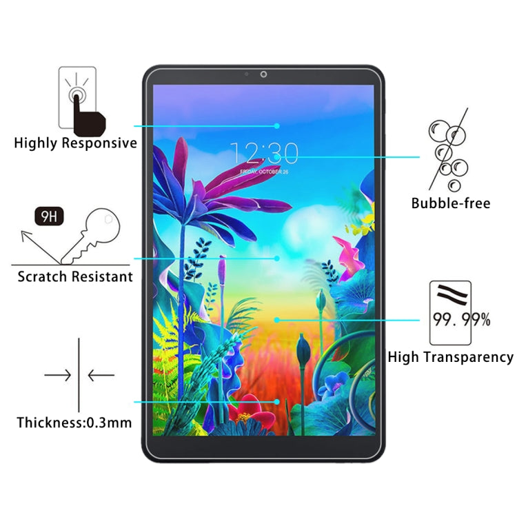 2 PCS 9H 2.5D ฟิล์มกระจกนิรภัยป้องกันการระเบิด, for LG G Pad 5 10.1 inch, for Teclast M20, for Teclast M30, for Huawei MatePad Pro 10.8, for Teclast P80 Pro, for Teclast T8, for Teclast T30