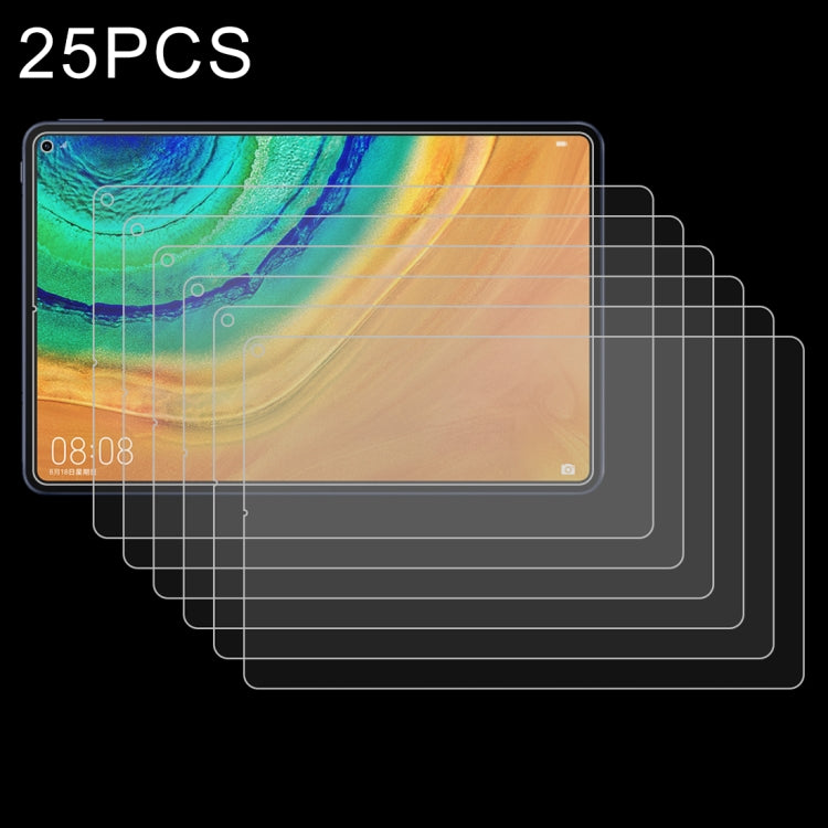25 PCS 9H 2.5D ฟิล์มกระจกนิรภัยป้องกันการระเบิด, for LG G Pad 5 10.1 inch, for Teclast M20, for Teclast M30, for Huawei MatePad Pro 10.8, for Teclast P80 Pro, for Teclast T8, for Teclast T30