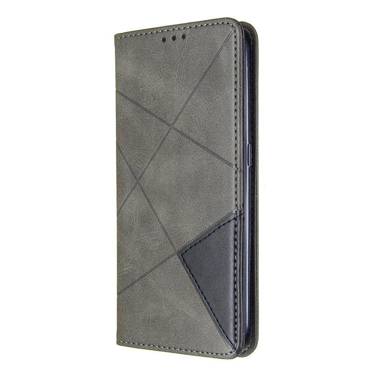 ซองหนังแม่เหล็กพลิกแนวนอนพื้นผิวสี่เหลี่ยมขนมเปียกปูนพร้อมตัวยึดและช่องเสียบการ์ดและกระเป๋าสตางค์, For Galaxy A01, For Galaxy A21