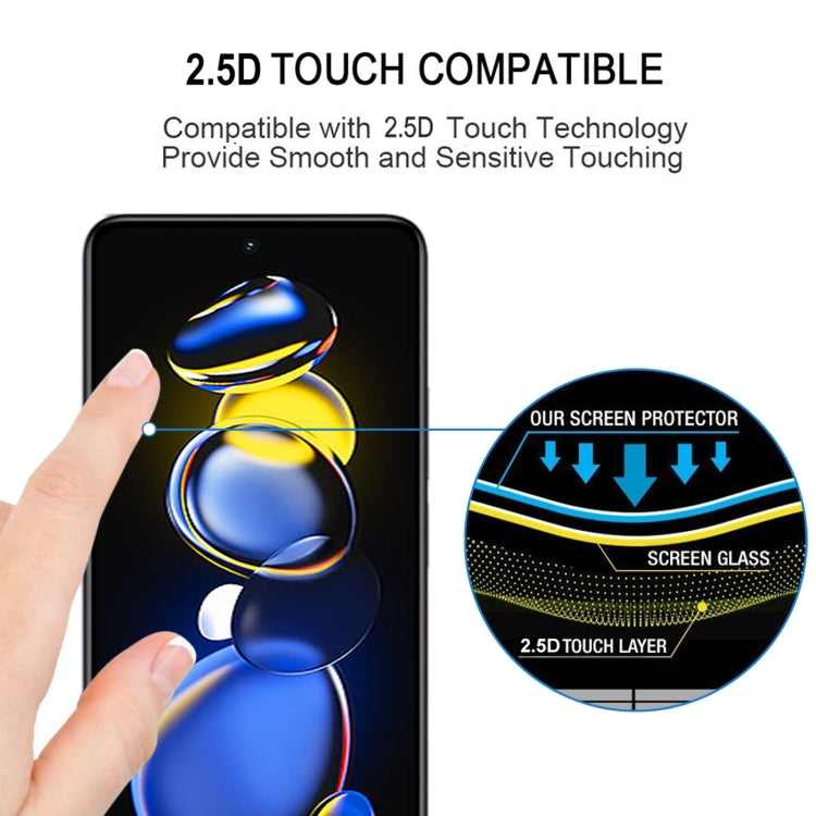 25 ชิ้นเต็มกาวฝาครอบป้องกันหน้าจอฟิล์มกระจกนิรภัย, For Xiaomi Redmi Note 11T Pro/11T Pro+ (25 PCS)