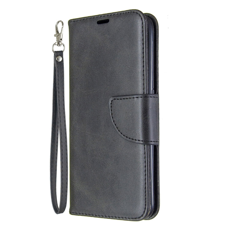 Retro Lambskin Texture ซองหนัง PU พลิกแนวนอนสีบริสุทธิ์พร้อมตัวยึดและช่องเสียบการ์ดและกระเป๋าสตางค์และเชือกเส้นเล็ก, For Galaxy A01, For Galaxy A21
