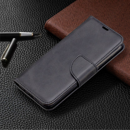 Retro Lambskin Texture ซองหนัง PU พลิกแนวนอนสีบริสุทธิ์พร้อมตัวยึดและช่องเสียบการ์ดและกระเป๋าสตางค์และเชือกเส้นเล็ก, For Galaxy A01, For Galaxy A21
