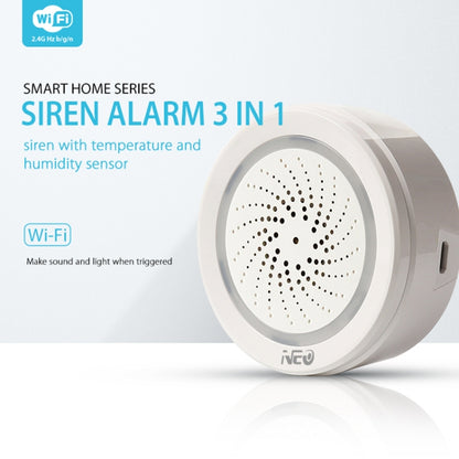 NEO NAS-AB02WT WiFi USB สัญญาณเตือนไซเรนพร้อมเซ็นเซอร์อุณหภูมิและความชื้น, AB02WT