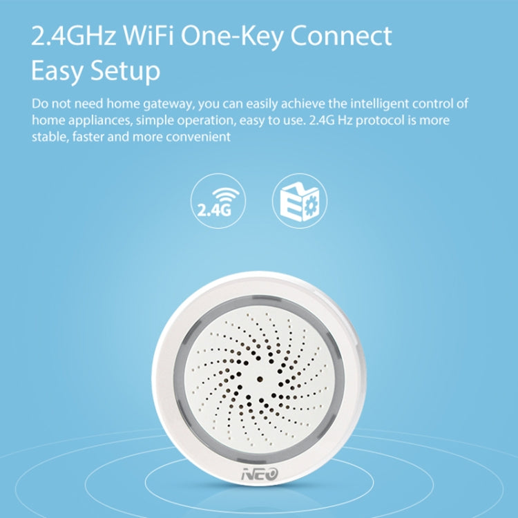 NEO NAS-AB02WT WiFi USB สัญญาณเตือนไซเรนพร้อมเซ็นเซอร์อุณหภูมิและความชื้น, AB02WT