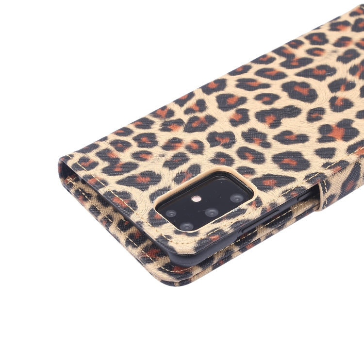 ซองหนังพลิกแนวนอนลายเสือดาวพร้อมตัวยึดและช่องเสียบการ์ด, For Galaxy S20