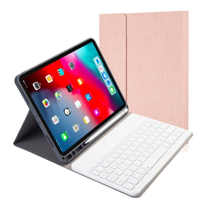 พื้นผิวผ้าที่ถอดออกได้แม่เหล็กบลูทูธคีย์บอร์ดซองหนังพลิกแนวนอนสำหรับ iPad Pro 11 2020/2018 พร้อมตัวยึดและช่องเสียบปากกา, RK11, RK11D Backlight