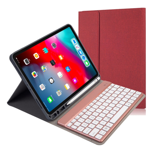 RK11A Backlight TPU แป้นพิมพ์บลูทูธหลายสีแสงซองหนังพลิกแนวนอนสำหรับ iPad Pro 11 2020/2018 พร้อมตัวยึดและช่องเสียบปากกา