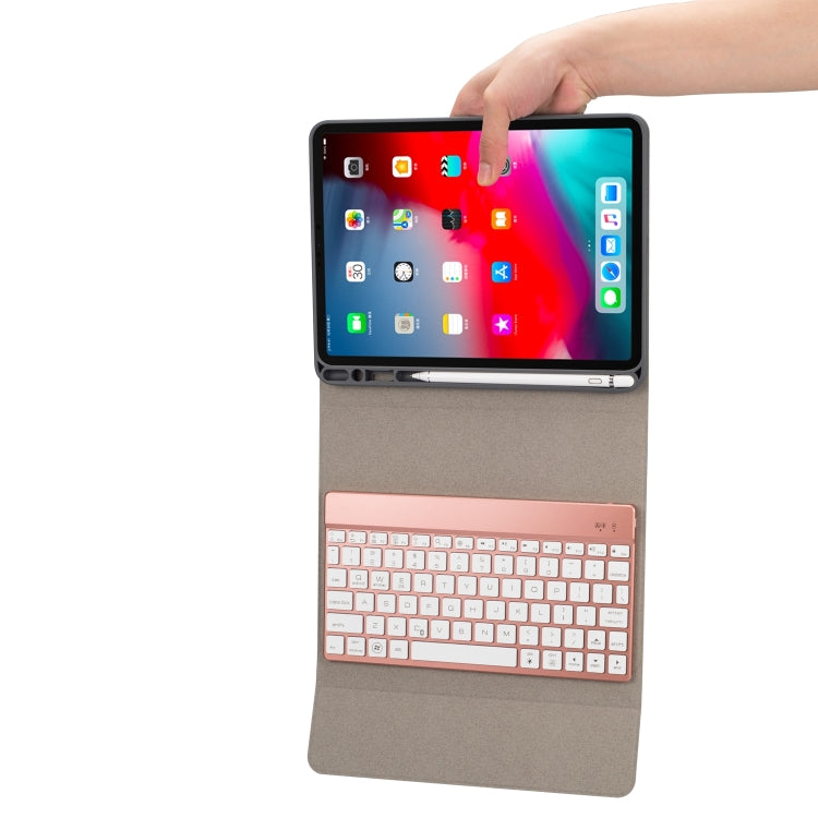 RK11A Backlight TPU แป้นพิมพ์บลูทูธหลายสีแสงซองหนังพลิกแนวนอนสำหรับ iPad Pro 11 2020/2018 พร้อมตัวยึดและช่องเสียบปากกา