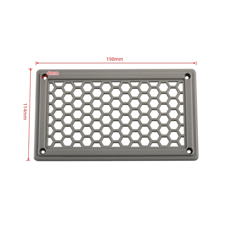 A6790 198x114มม. ฝาครอบแผงระบายอากาศพลาสติกทรงสี่เหลี่ยมผืนผ้าสีเทา, 198x114mm