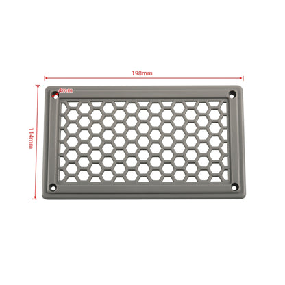 A6790 198x114มม. ฝาครอบแผงระบายอากาศพลาสติกทรงสี่เหลี่ยมผืนผ้าสีเทา, 198x114mm