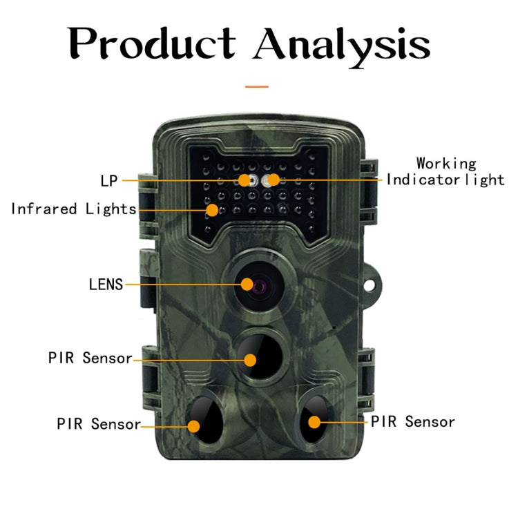 PR1000 2 นิ้วหน้าจอ LCD อินฟราเรด Night Vision Motion สัตว์ป่าการล่าสัตว์ Trail กล้อง, PR1000
