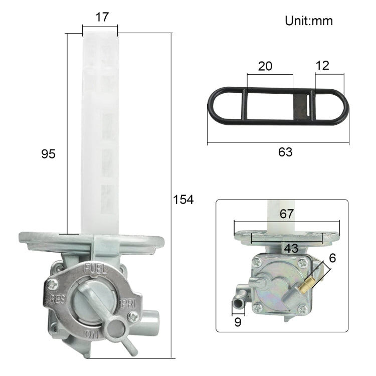 รถจักรยานยนต์ Tap Valve Petcock ถังน้ำมันเชื้อเพลิงสวิตช์แก๊สสำหรับ Suzuki GS300, For Suzuki GS300
