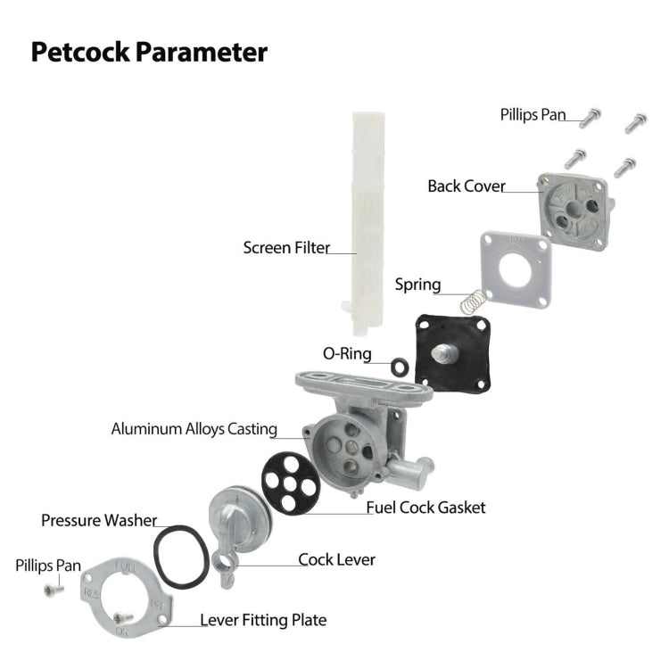 รถจักรยานยนต์ Tap Valve Petcock ถังน้ำมันเชื้อเพลิงสวิตช์แก๊สสำหรับ Suzuki GS300, For Suzuki GS300