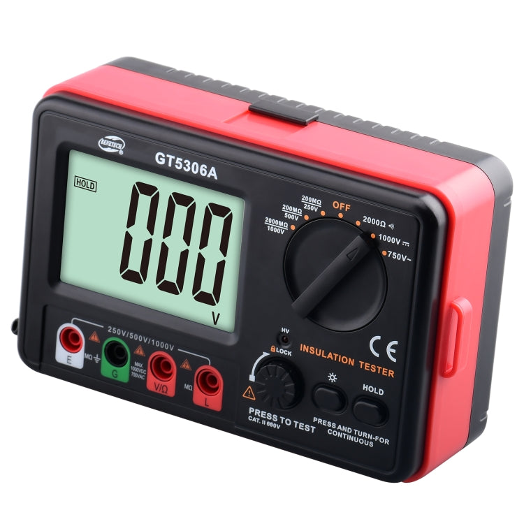BENETECH GT5306A เครื่องทดสอบความต้านทานฉนวน ไม่รวมแบตเตอรี่