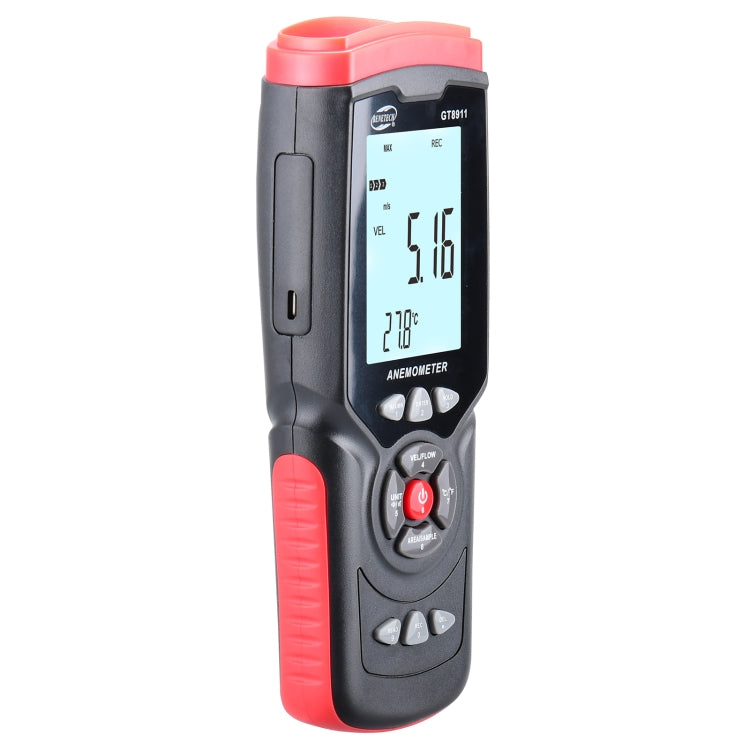 BENETECH GT8911 เครื่องวัดความเร็วลมแบบ Hot Wire แบบดิจิตอล LCD มือถือ, GT8911 Hot Wire Anemometer