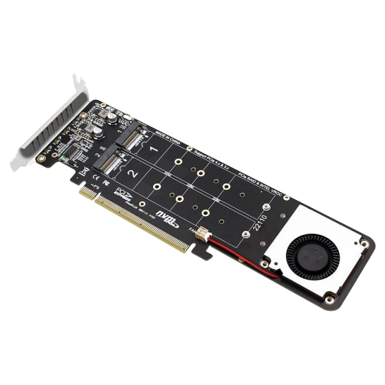 การ์ดแปลง PCIe X16 เป็น M.2 M-key NVMEx4 SSD RAID, PCIe X16 to M.2