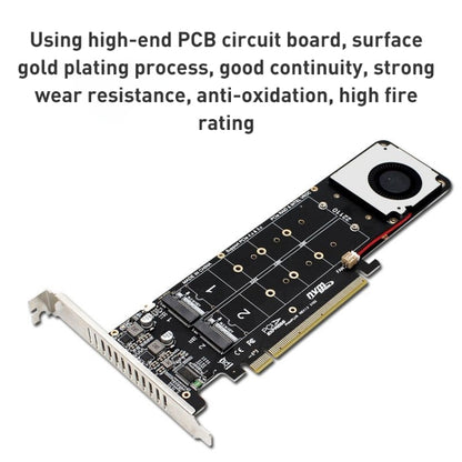 การ์ดแปลง PCIe X16 เป็น M.2 M-key NVMEx4 SSD RAID, PCIe X16 to M.2