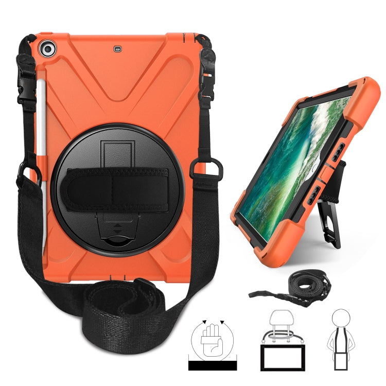 สำหรับ iPad 9.7 (2018) & (2017) ฝาครอบป้องกันซิลิโคนหมุนได้ 360 องศาพร้อมตัวยึดและสายคล้องมือ & สายยาว & ช่องใส่ดินสอ, For iPad 9.7 (2018) & (2017)