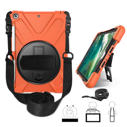 สำหรับ iPad 9.7 (2018) & (2017) ฝาครอบป้องกันซิลิโคนหมุนได้ 360 องศาพร้อมตัวยึดและสายคล้องมือ & สายยาว & ช่องใส่ดินสอ, For iPad 9.7 (2018) & (2017)