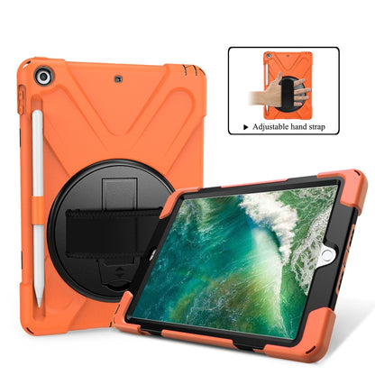 สำหรับ iPad 9.7 (2018) & (2017) ฝาครอบป้องกันซิลิโคนหมุนได้ 360 องศาพร้อมตัวยึดและสายคล้องมือ & สายยาว & ช่องใส่ดินสอ, For iPad 9.7 (2018) & (2017)
