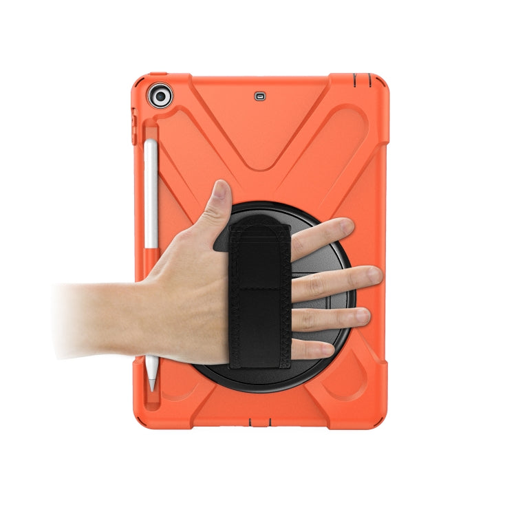 สำหรับ iPad 9.7 (2018) & (2017) ฝาครอบป้องกันซิลิโคนหมุนได้ 360 องศาพร้อมตัวยึดและสายคล้องมือ & สายยาว & ช่องใส่ดินสอ, For iPad 9.7 (2018) & (2017)