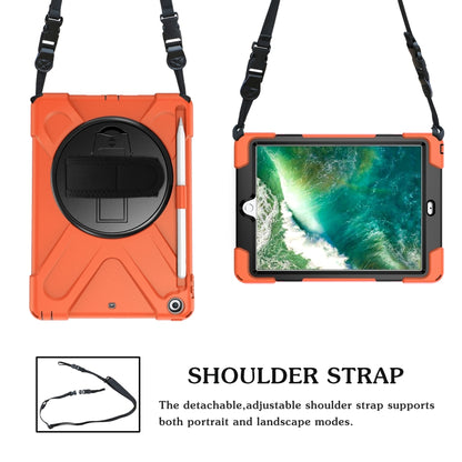 สำหรับ iPad 9.7 (2018) & (2017) ฝาครอบป้องกันซิลิโคนหมุนได้ 360 องศาพร้อมตัวยึดและสายคล้องมือ & สายยาว & ช่องใส่ดินสอ, For iPad 9.7 (2018) & (2017)