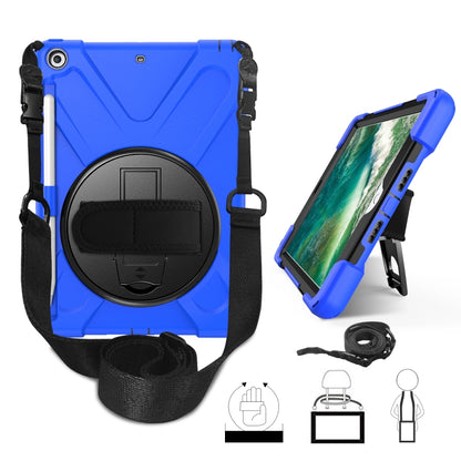 สำหรับ iPad 9.7 (2018) & (2017) ฝาครอบป้องกันซิลิโคนหมุนได้ 360 องศาพร้อมตัวยึดและสายคล้องมือ & สายยาว & ช่องใส่ดินสอ, For iPad 9.7 (2018) & (2017)