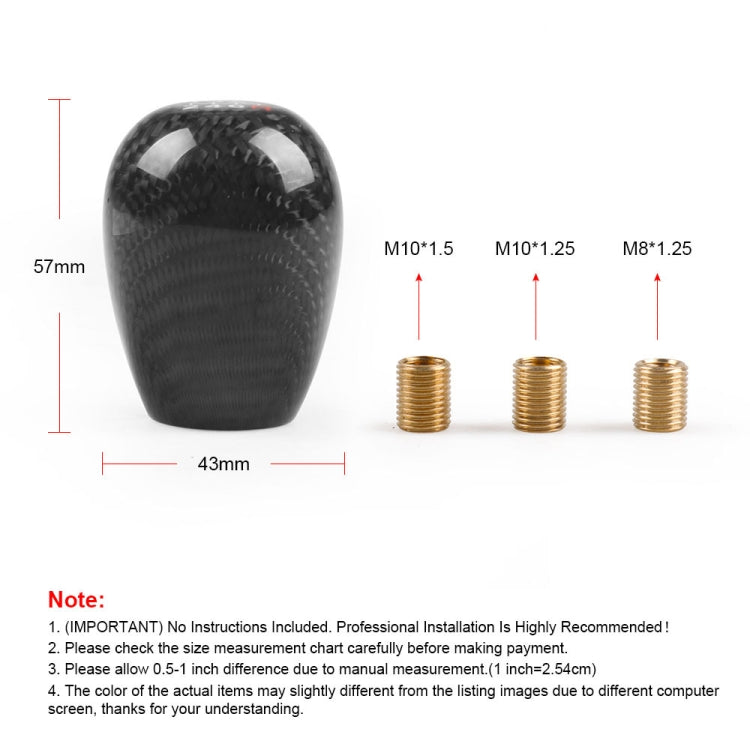 รถ 6 สปีดคาร์บอนไฟเบอร์เกียร์สติ๊ก SHIFT KNOB HEAD, Carbon Fiber Gear Stick Shift Knob Head