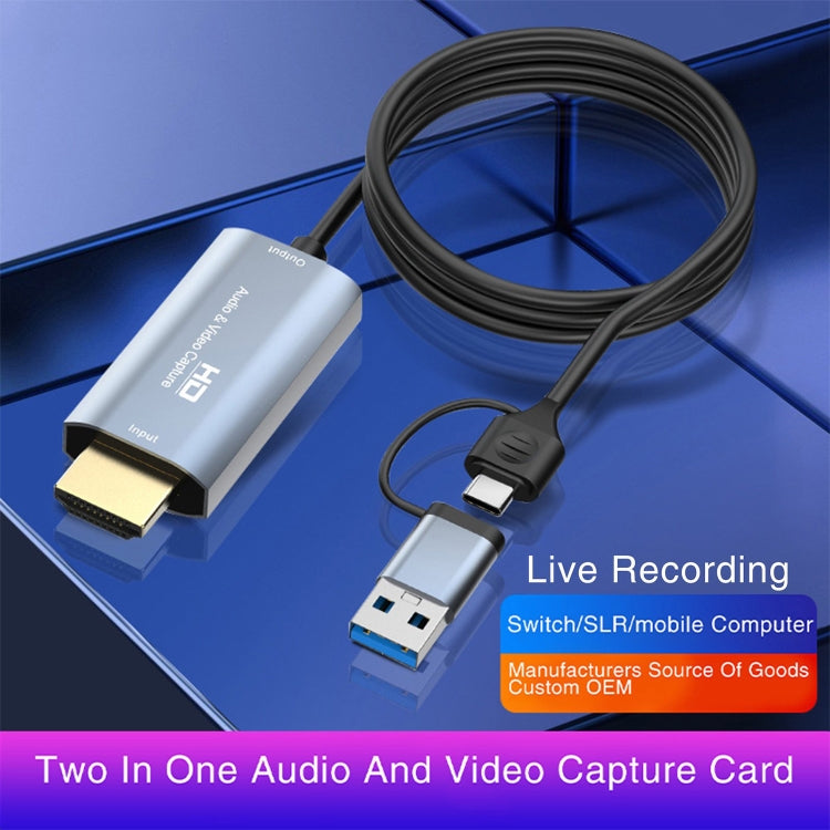 Z36 การ์ดจับภาพวิดีโอ HD HDMI/M เป็น USB ชนิด C/M ความยาว: 2 ม, Z36