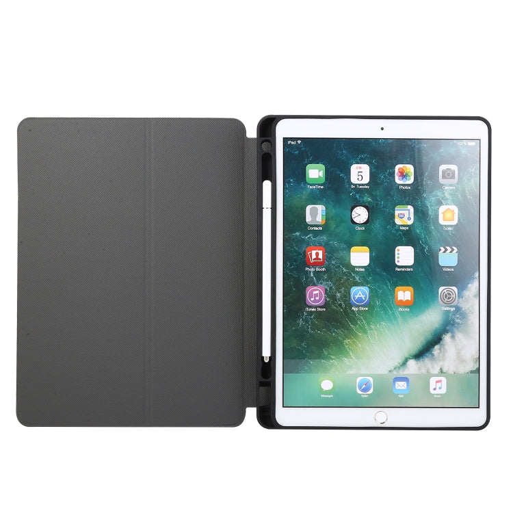 ซองหนังพลิกแนวนอนพื้นผิวกดด้วยไฟฟ้าพร้อมตัวยึดและช่องเสียบปากกา, For iPad 10.2 / Air 2019 / Pro 10.5, For iPad 9.7 (2018) / (2017)