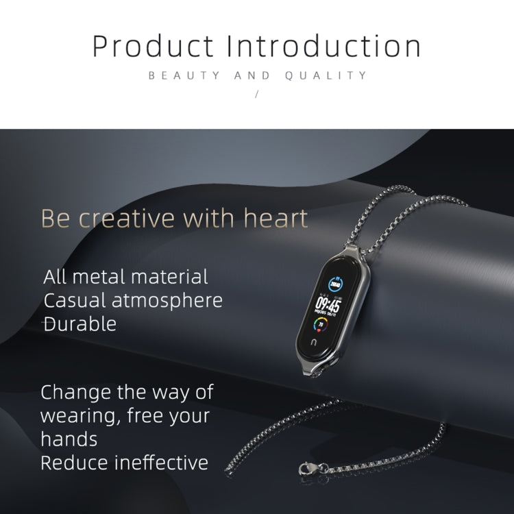 สำหรับวง Xiaomi Mi 7 / 7 NFC MIJOBS จี้โลหะสร้อยคอนาฬิกาสแตนเลส, For Xiaomi Mi Band 7 / 7 NFC