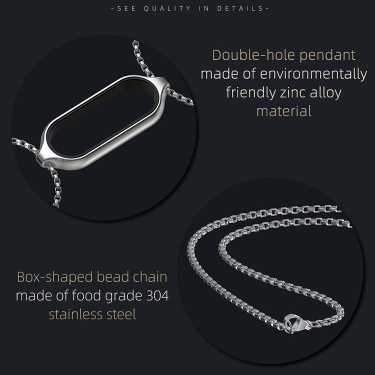 สำหรับวง Xiaomi Mi 7 / 7 NFC MIJOBS จี้โลหะสร้อยคอนาฬิกาสแตนเลส, For Xiaomi Mi Band 7 / 7 NFC