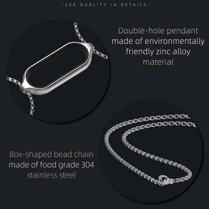 สำหรับวง Xiaomi Mi 7 / 7 NFC MIJOBS จี้โลหะสร้อยคอนาฬิกาสแตนเลส, For Xiaomi Mi Band 7 / 7 NFC