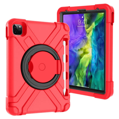 เคส PC + ซิลิโคนกันกระแทกพร้อมตัวยึดและที่จับหมุนได้ 360 องศา, For iPad Pro 11 (2020)