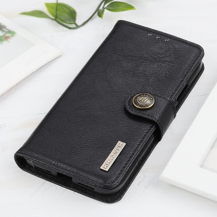KHAZNEH หนังวัวเนื้อ PU + TPU ซองหนังเปิดซ้ายและขวาพร้อมตัวยึด & สายการ์ดและกระเป๋าสตางค์, For iPhone SE 2022 / SE 2020