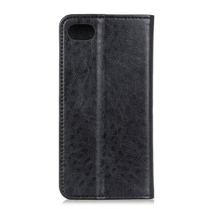 แม่เหล็กดูด ลาย Crazy Horse PU เปิดซ้ายขวา มีขายึด ช่องใส่การ์ดและกระเป๋าสตางค์, For iPhone SE 2022 / SE 2020