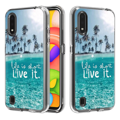 2 ใน 1 PC + TPU Card Pattern เคสใส, For Galaxy A01, For Galaxy A21, For Galaxy S20, For Galaxy S20+