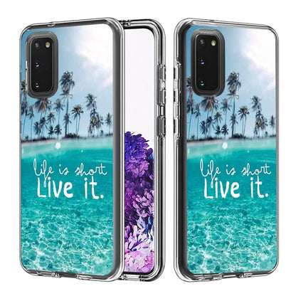 2 ใน 1 PC + TPU Card Pattern เคสใส, For Galaxy A01, For Galaxy A21, For Galaxy S20, For Galaxy S20+
