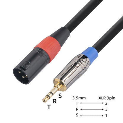 TC194BUXK108-03 3.5 มม. TRS ชายกับ XLR 3pin ชายไมโครโฟนสายสัญญาณเสียง, ความยาว: 30 ซม., 3.5mm M to XLR M