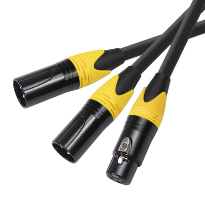 XK303MMF-10 3pin XLR หญิงถึงสายสัญญาณเสียงชาย XLR คู่, ความยาว: 1 ม., XLR F to 2 x XLR M