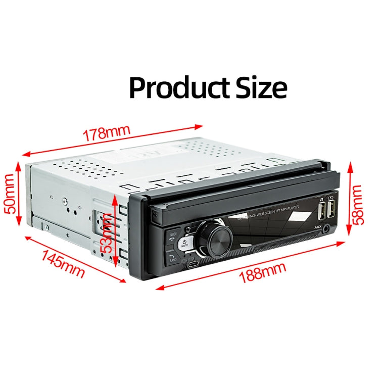 9901 เครื่องเล่น MP5 แบบพับเก็บได้ในรถยนต์ขนาด 7 นิ้วรองรับอินเทอร์เน็ต FM และโทรศัพท์มือถือ, 9901