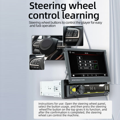 9901 เครื่องเล่น MP5 แบบพับเก็บได้ในรถยนต์ขนาด 7 นิ้วรองรับอินเทอร์เน็ต FM และโทรศัพท์มือถือ, 9901