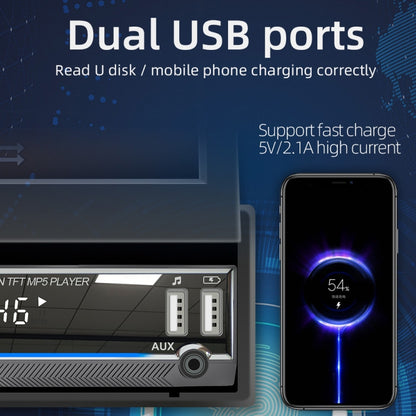9901 เครื่องเล่น MP5 แบบพับเก็บได้ในรถยนต์ขนาด 7 นิ้วรองรับอินเทอร์เน็ต FM และโทรศัพท์มือถือ, 9901