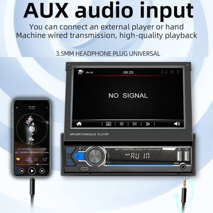 9901 เครื่องเล่น MP5 แบบพับเก็บได้ในรถยนต์ขนาด 7 นิ้วรองรับอินเทอร์เน็ต FM และโทรศัพท์มือถือ, 9901