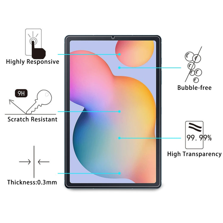 2 PCS 9H 0.3mm ฟิล์มกระจกนิรภัยป้องกันการระเบิด, for Galaxy Tab S6 Lite P610 / P615