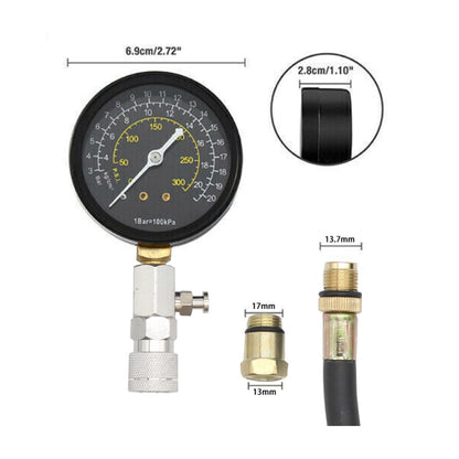 รถ เครื่องยนต์ กระบอกสูบการทดสอบการบีบอัดเครื่องวัดความดัน, Pressure Gauge