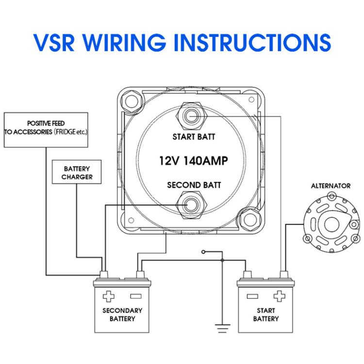 12V 140A รถ Yacht RV สมาร์ท Dual แบตเตอรี่ ตัวควบคุมการแยกพร้อมรีเลย์, with Relay