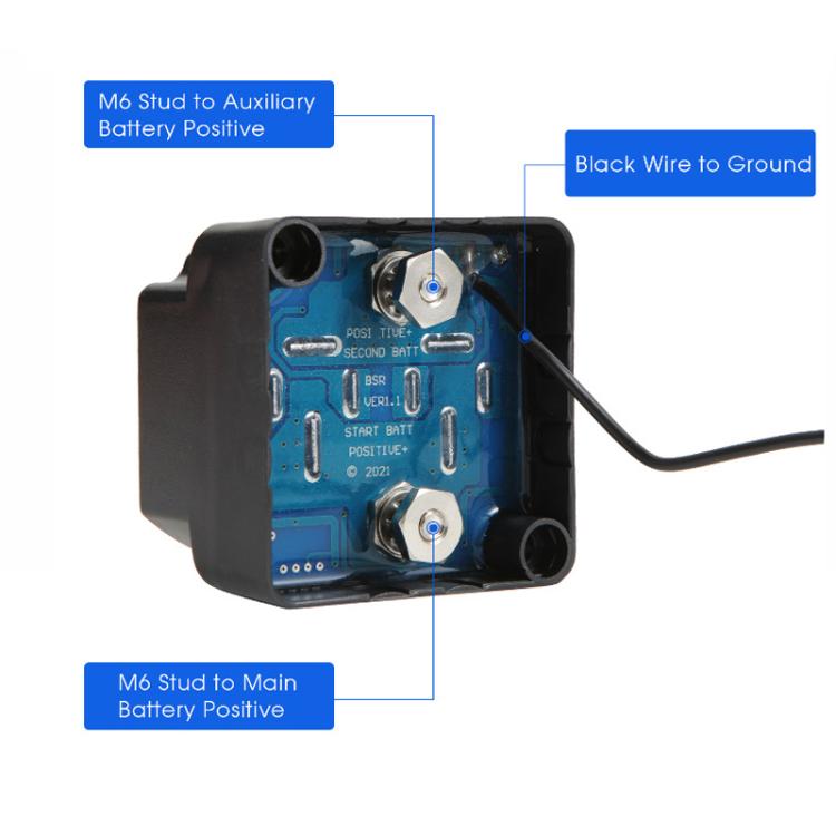 12V 140A รถ Yacht RV สมาร์ท Dual แบตเตอรี่ ตัวควบคุมการแยกพร้อมรีเลย์, with Relay